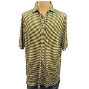 FOOT JOY Yellow/Grey Striped Golf Polo Shirt size XL